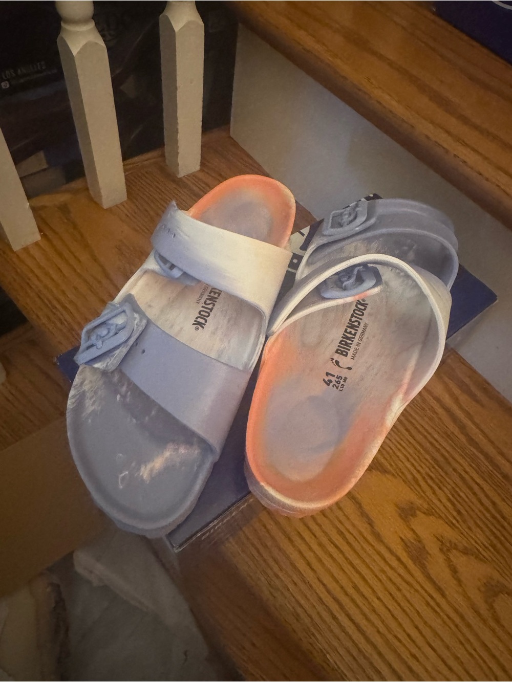 Birkenstock Eva Slide Sandals Multip Color Peach Tie-died Women’s 10 41